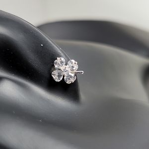 White Clover Silver Stud Earrings